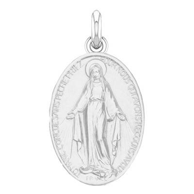 Silver Oval Miraculous Virgin Medal - Becker
