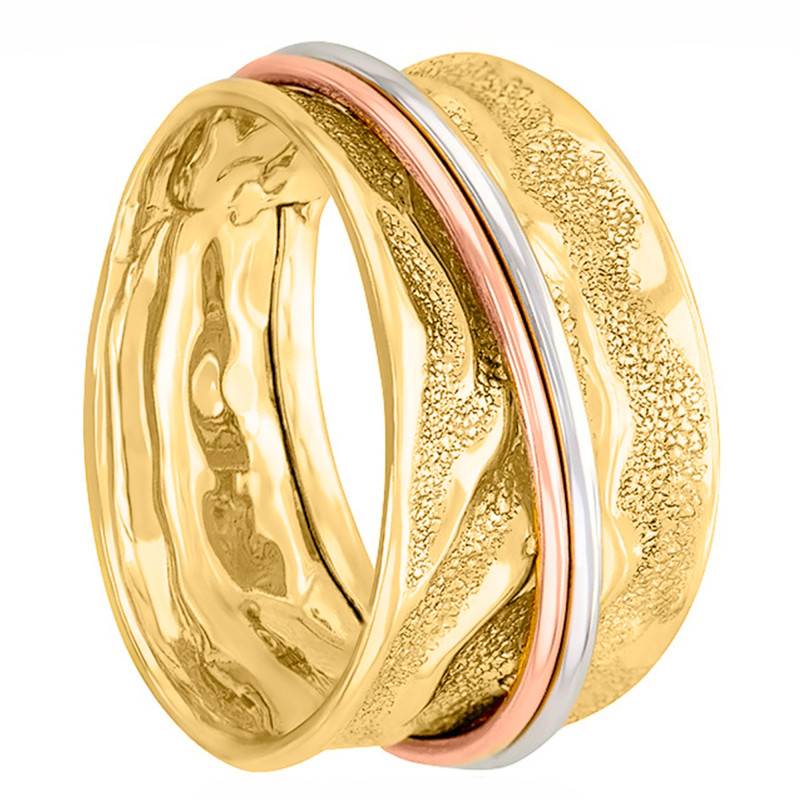 375/1000 3-Gold Crinkled Satin Ring - Maison Ballet by Scarlett