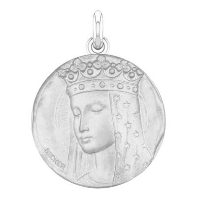 Médaille Vierge au Voile Etoilé Argent, Diamètre 15 mm à 22 mm - Becker