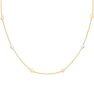 Collier Disques en 3 Ors 375, Longueur 46 cm - Emanessence