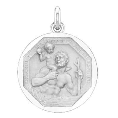 Saint Christopher Silver Medal, Diameter 15 mm to 22 mm - Becker