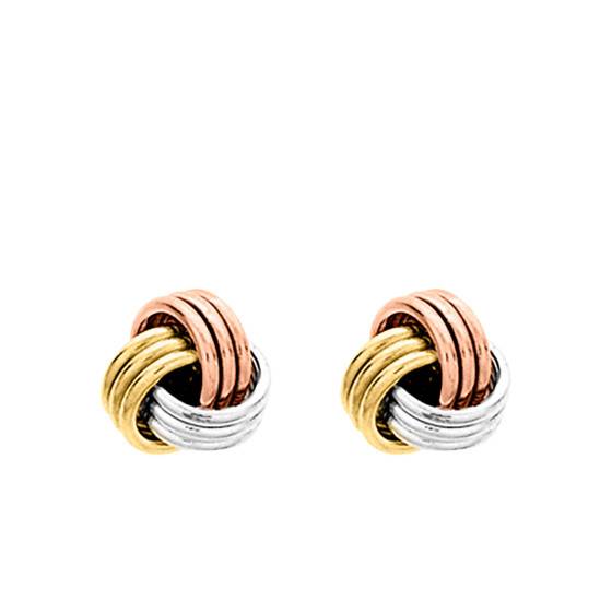 Boucles D'oreilles Cœur Nœud Celtique En Argent 925 - Or Rose, Hypoallergéniques - Cadeau Femme, Fille