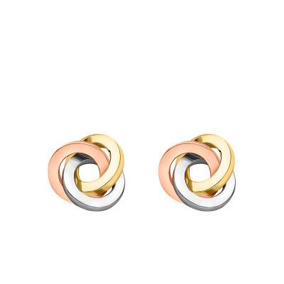 Boucles d'oreilles Tourbillon Fil Carré en 3 Ors 375 - Emanessence