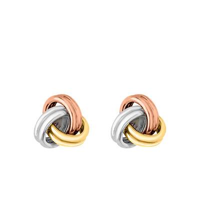 Boucles d'oreilles Noeuds en 3 Ors 375 - Emanessence