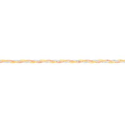 Bracelet Multi Mailles Tréssées en 3 Ors 375, Longueur 16 cm ou 18 cm - Manillon