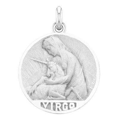 Médaille Zodiaque Signe de la Vierge en Argent, Diamètre 19 mm - Becker