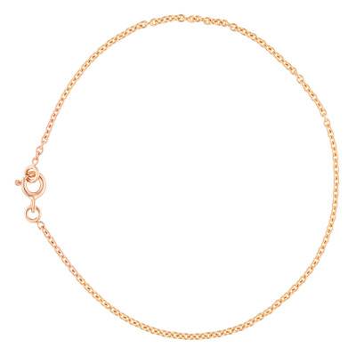 750 Rose Gold Round Cable Chain Bracelet, Width 1.05 mm to 1.50 mm, Length 19 cm - Manillon