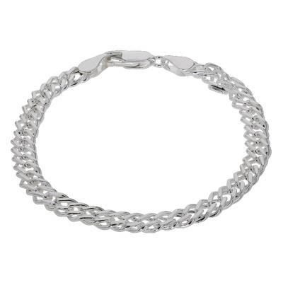 Bracelet Maille Double Rombo en Argent, Longueur 19 cm - Artemis