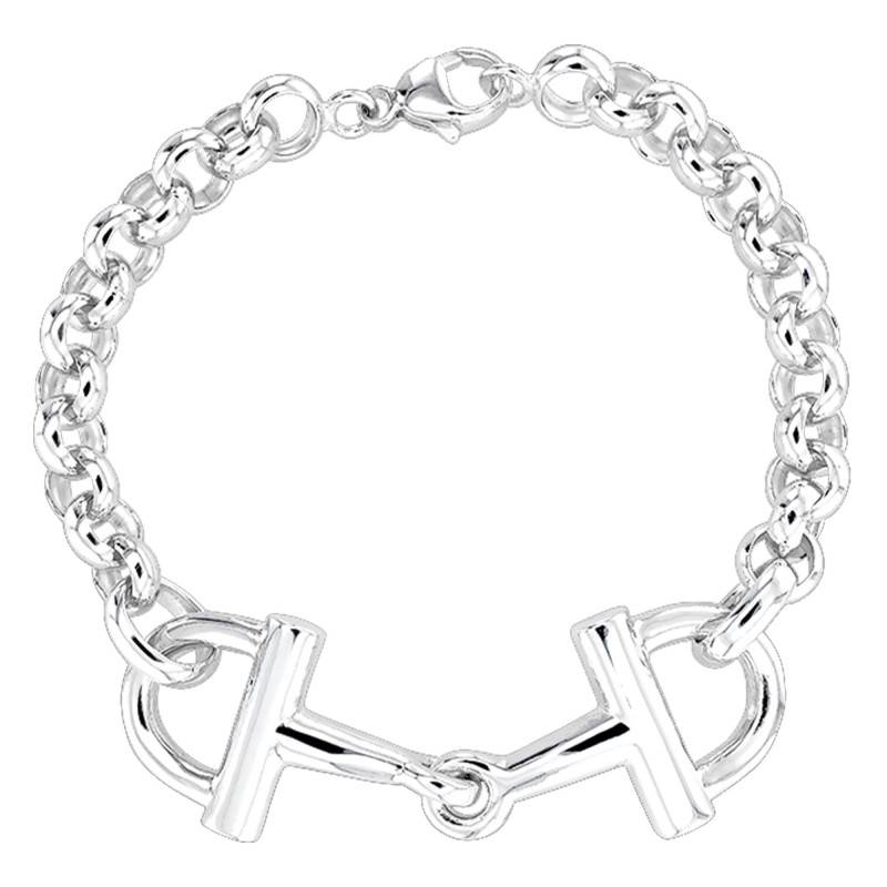 925 Silver Rolo Chain Bracelet with 2 Clasps, Length 19 cm, Width 7 mm - Artemis