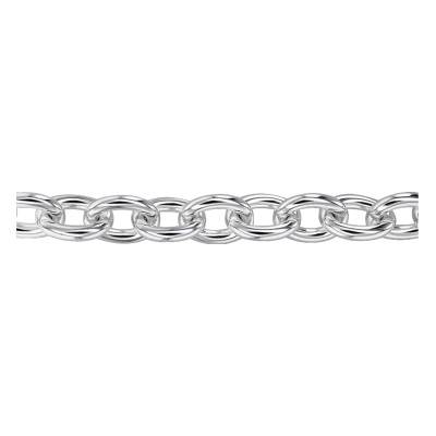 925 Silver Round Cable Chain Bracelet, Length 18.5 cm, Width 11 mm - Artemis