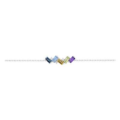 Bracelet Or blanc & Pierres multicolores, Longueur 19,5 cm - Aurora