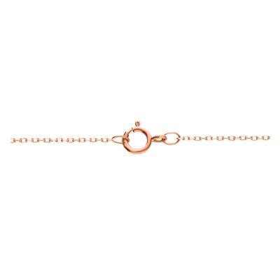 Bracelet Coeur Rempli Or Rose 375 & Diamant 0,01 ct, Longueur 18 cm, Largeur 0,50 mm - Aurora