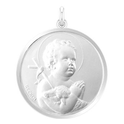 Médaille de Berceau Saint Jean Argent, Diamètre 50 mm - Becker