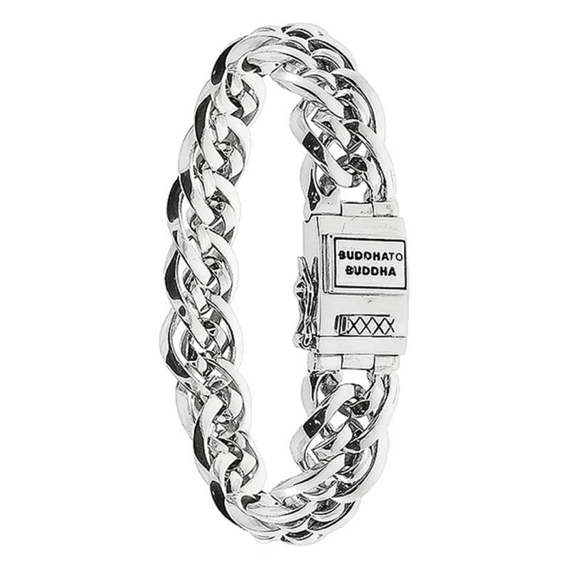 Nathalie Medium XS Silver Bracelet, Length 17 cm to 19 cm, Width 1.20 cm - Buddha to Buddha