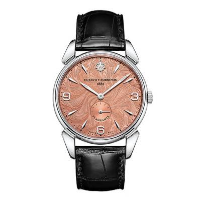 Salmon 375/1000 Gold Flameante Watch 3130.1S-MON - Cuervo y Sobrinos