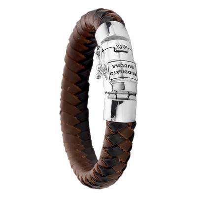 Bracelet Ben Leather Mix - Brown, Longueur 19 cm à 22 cm - Buddha to Buddha