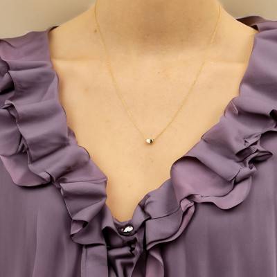 750 Yellow Gold Heart Necklace, Length 45 cm - Emanessence