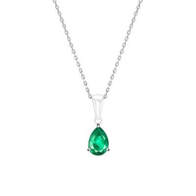 Collier Emeraude Or Blanc 750, Longueur 45 cm - Aurora