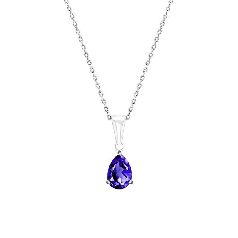 18K White Gold Iolite Necklace, 45 cm Length - Aurora