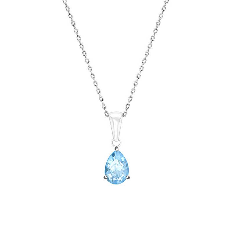 375/1000 White Gold & Topaz Necklace, 45 cm Length - Aurora