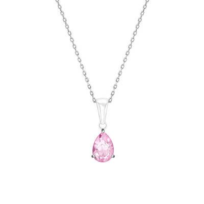 375/1000 White Gold & Pink Tourmaline Necklace, 45 cm Length - Aurora