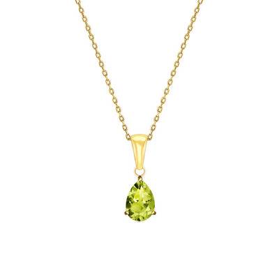 375/1000 Yellow Gold & Peridot Necklace, 45 cm Length - Aurora