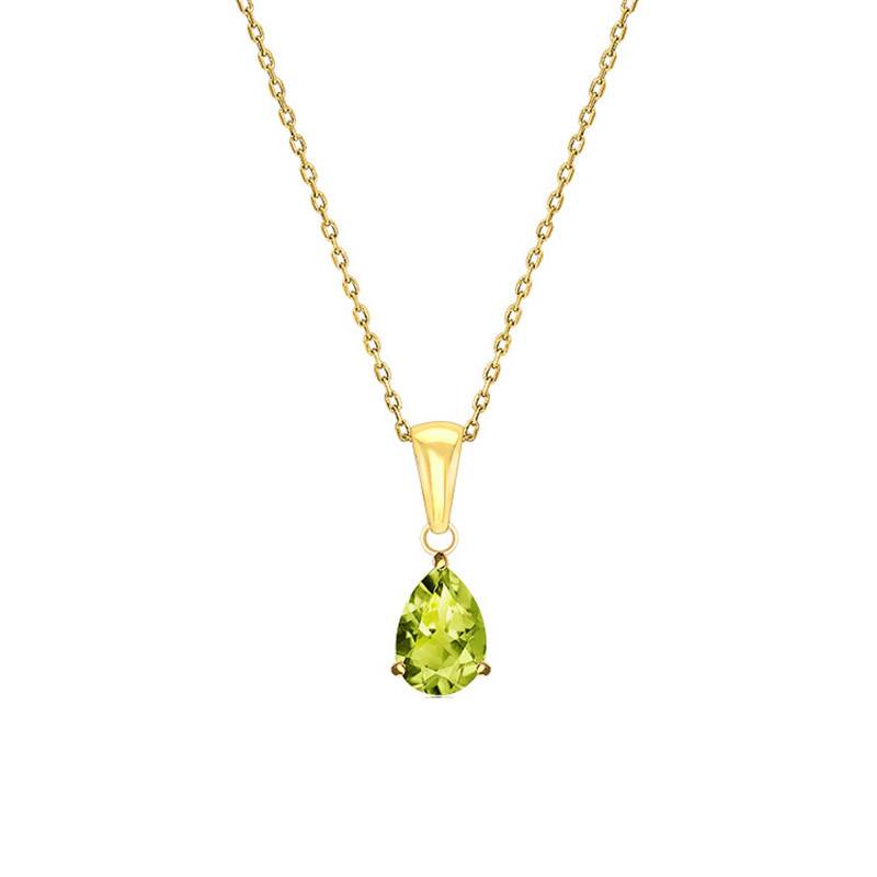375/1000 Yellow Gold & Peridot Necklace, 45 cm Length - Aurora
