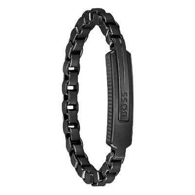 Bracelet Orlado Acier Noir 1580358, Longueur 17,5 cm ou 19 cm - Boss