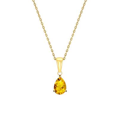 Citrine 375 Yellow Gold Necklace Length 45 cm - Aurora