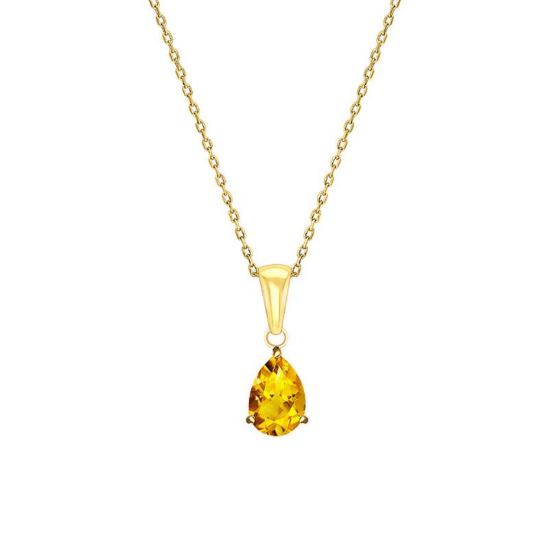Citrine 375 Yellow Gold Necklace Length 45 cm - Aurora