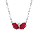 Collier Rubis Or Blanc