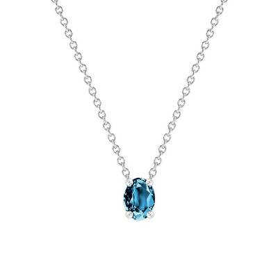 Collier Or Blanc Topaze 0.52ct, Longueur 45 cm - Aurora