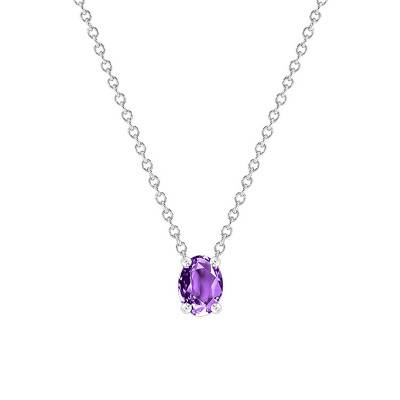 Collier Or Blanc Améthyste 0.52ct, Longueur 45 cm - Aurora