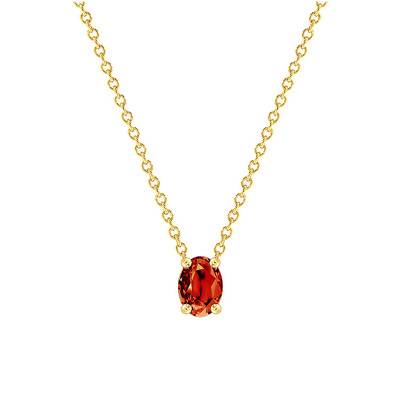 375/1000 or 750/1000 Yellow Gold & Garnet 0.52ct Necklace, Length 45 cm - Aurora