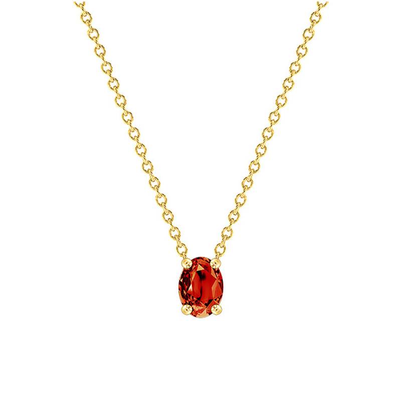 375/1000 or 750/1000 Yellow Gold & Garnet 0.52ct Necklace, Length 45 cm - Aurora