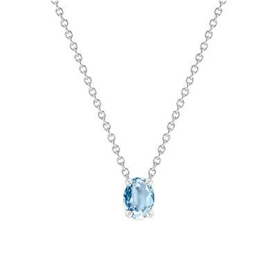 Collier Or Blanc Aigue-marine 0.52ct, Longueur 45 cm - Aurora