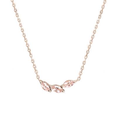 Collier Or Rose 375 ou 750 & Morganite Rose, Longueur 45 cm - Aurora