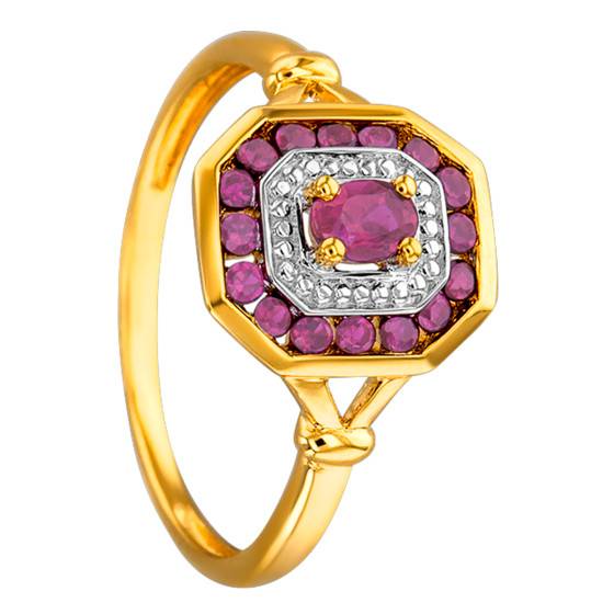 Bague En Or Rose 18 Carats Avec Rubis Rose - Taille 53, Neuve Avec étiquettes