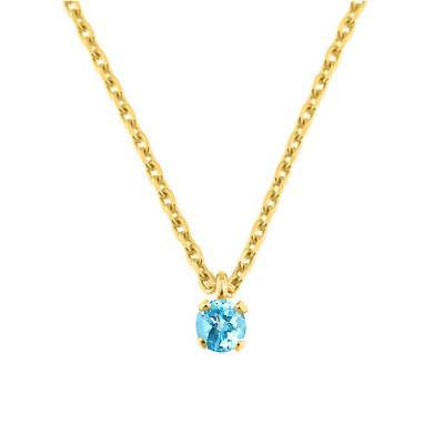 Collier Or Jaune 375 & topaze, Longueur de 40 à 42 cm - Aurora