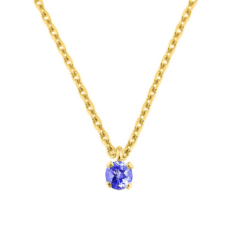375 Yellow Gold & Tanzanite Necklace, Length 40 cm to 42 cm - Aurora