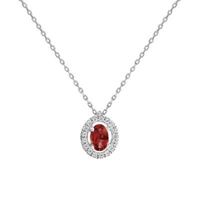 Collier Or Blanc 375 ou 750, Rubis & Diamants, Longueur 42 cm - Aurora