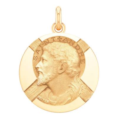 Médaille Saint André Or Jaune 750, Diamètre 15 mm à 20 mm - Becker