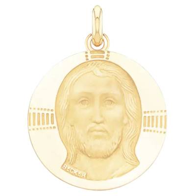Médaille Christ Byzantin Or Jaune 750, Diamètre 15 mm à 22 mm - Becker