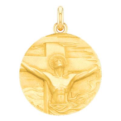 Médaille Christ Rédemption Or Jaune 750, Diamètre 16 mm à 22 mm - Becker