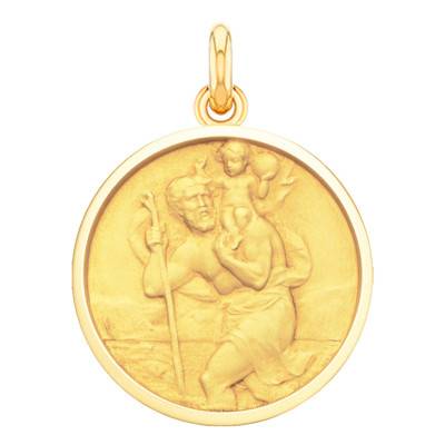Saint Christopher De Roisne 750/1000 Yellow Gold Medal, Diameter 16 mm to 22 mm - Becker