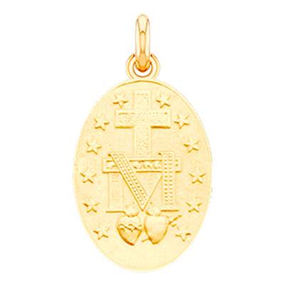 Médaille 2 faces Vierge Miraculeuse Or Jaune 750 - Becker