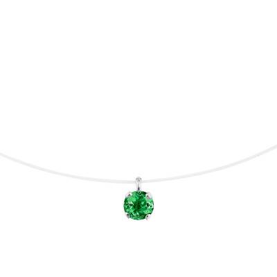 Collier nylon Or Blanc 375 & diopside, Longueur 42 cm - Aurora