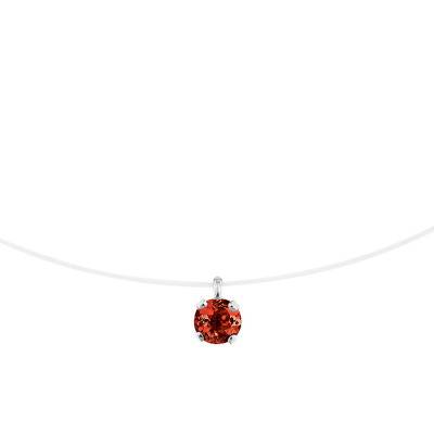 375/1000 White Gold and Nylon & Garnet Necklace, 42 cm - Aurora