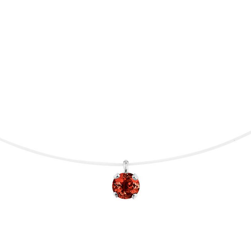 375/1000 White Gold and Nylon & Garnet Necklace, 42 cm - Aurora