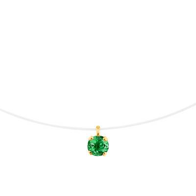 375/1000 Yellow Gold & Nylon Diopside Necklace, 42 cm - Aurora